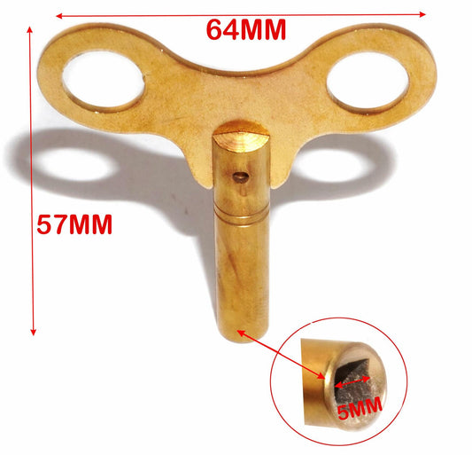 AEspares Mechanical Clock Winding Key No. 11 5mm Brass Gold