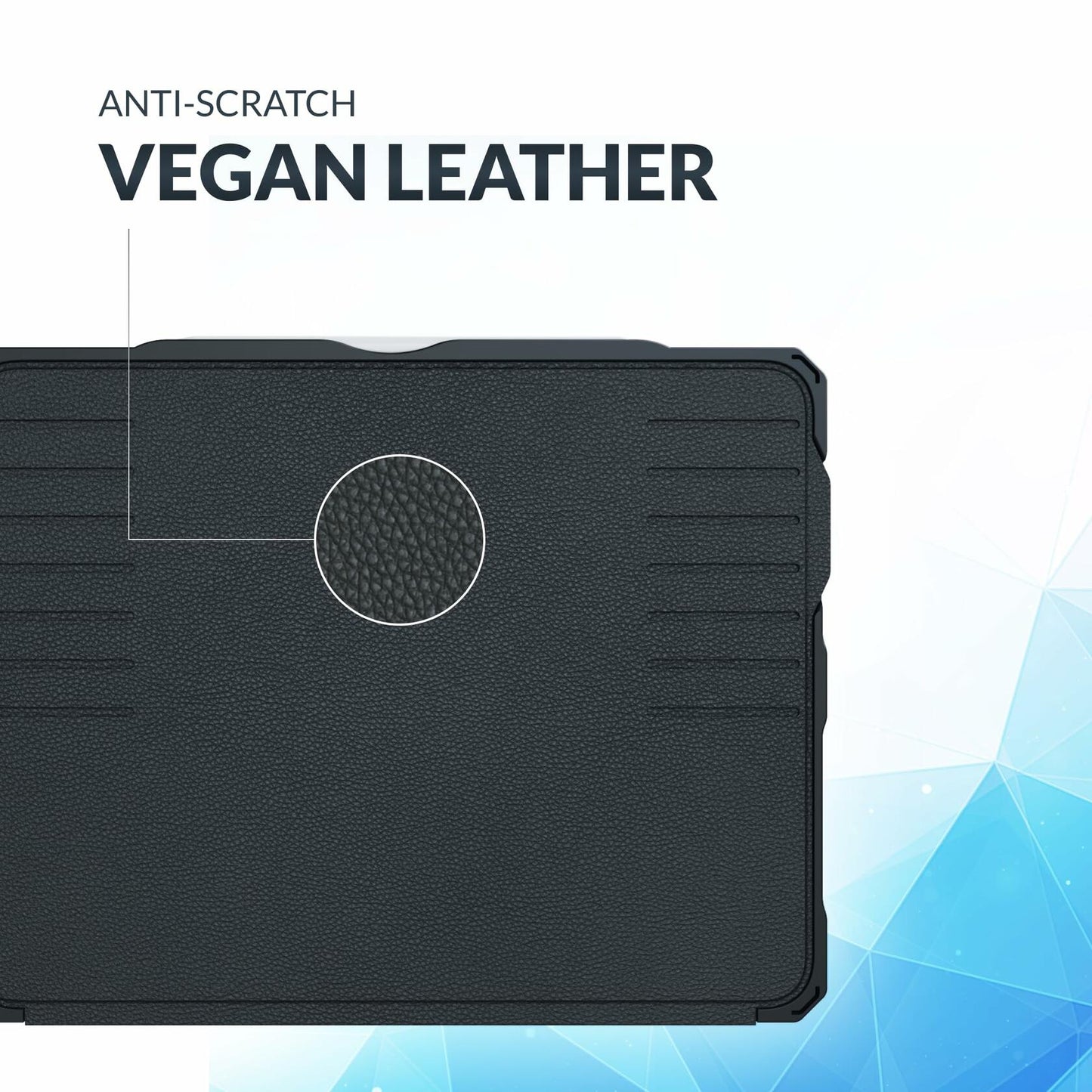 UZBL iPad Pro 13-inch 2024 Vegan Leather Case Magnetic Stand Black