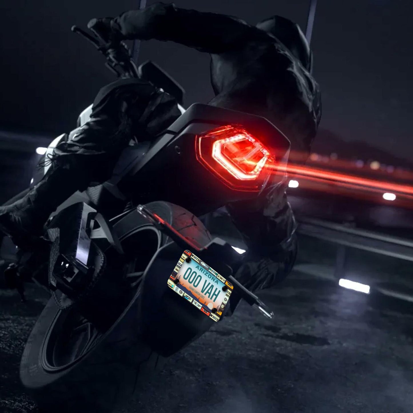 Motorcycle Cassette Tape License Plate Frame Stainless Steel 7x4 Inch