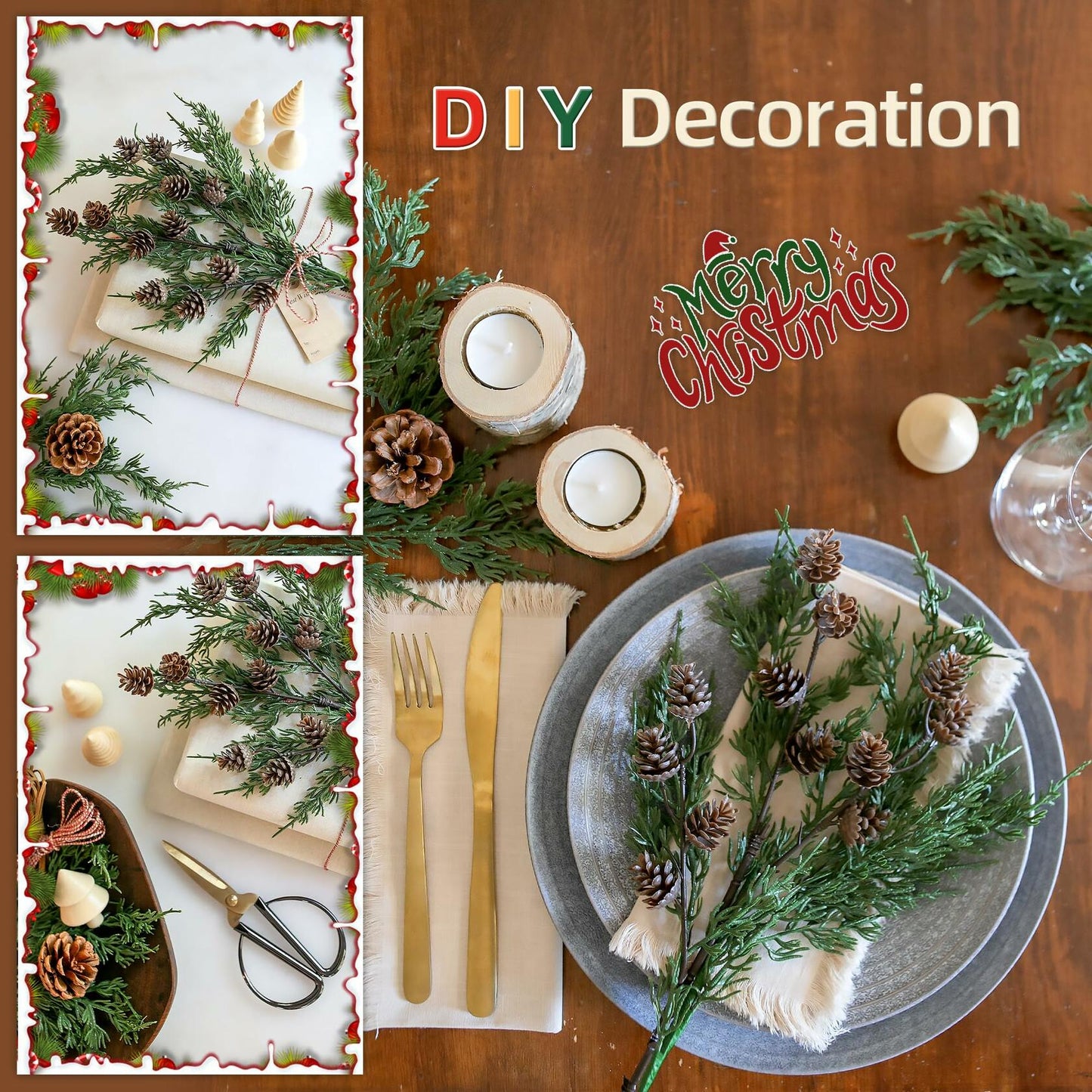 Ivydale 7 PCS Artificial Fall Stems 26in White Flowers Silk Greenery