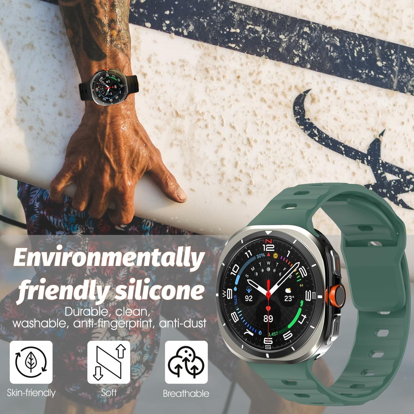 Seltureone 4 Pack Silicone Sport Bands for Galaxy Watch Ultra 47mm