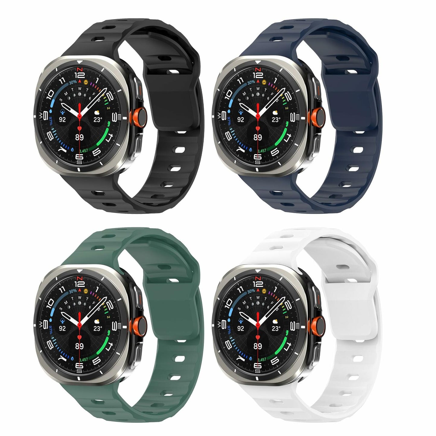 Seltureone 4 Pack Silicone Sport Bands for Galaxy Watch Ultra 47mm