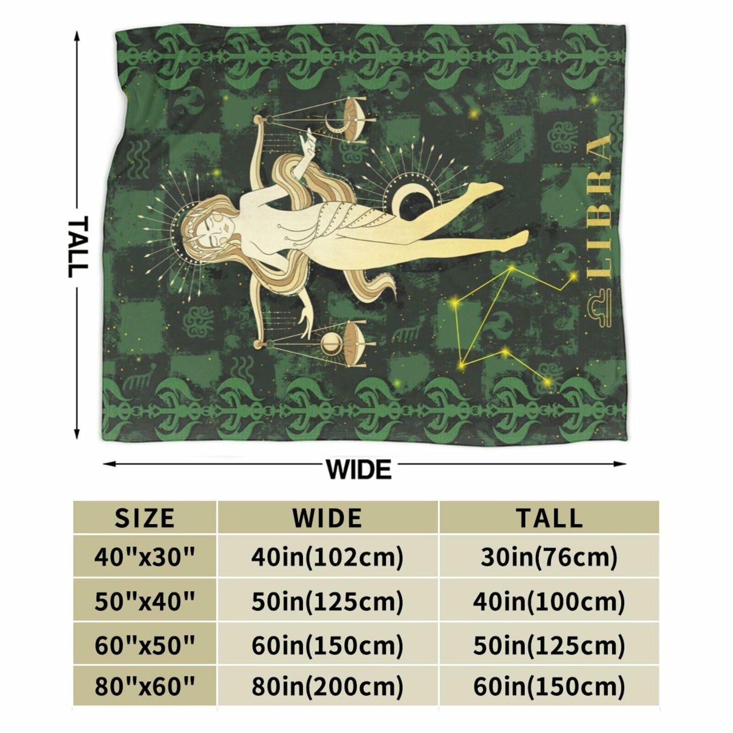 Aswuihz Libra Constellation Flannel Throw Blanket 60x50 Fuzzy Cozy