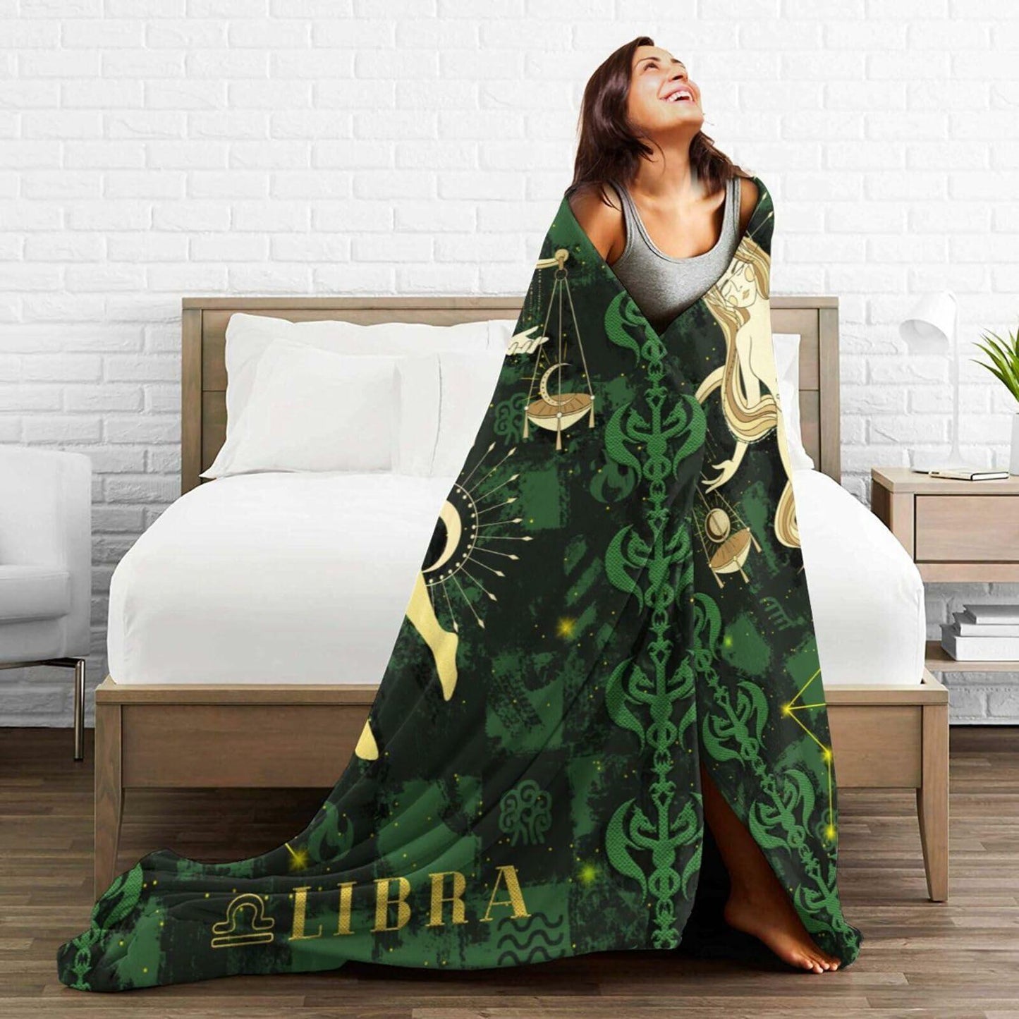 Aswuihz Libra Constellation Flannel Throw Blanket 60x50 Fuzzy Cozy