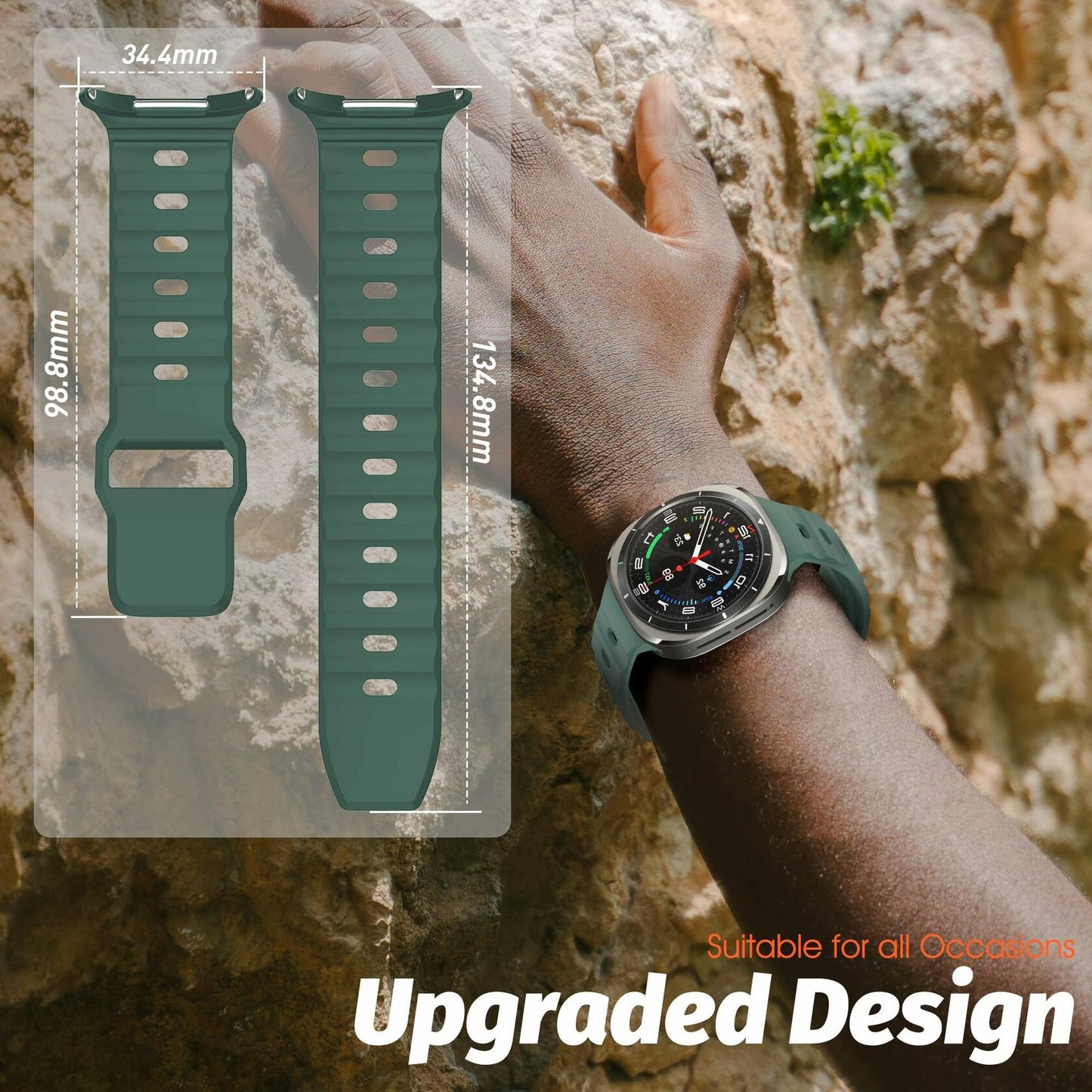 Seltureone 4 Pack Silicone Sport Bands for Galaxy Watch Ultra 47mm