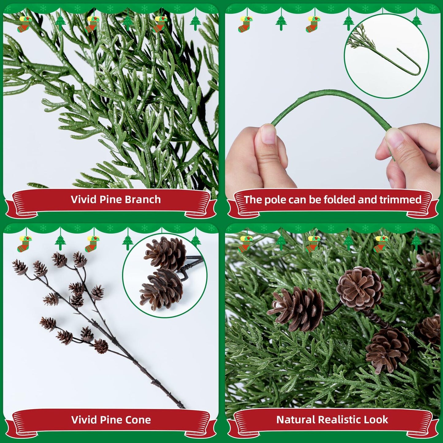 Ivydale 7 PCS Artificial Fall Stems 26in White Flowers Silk Greenery