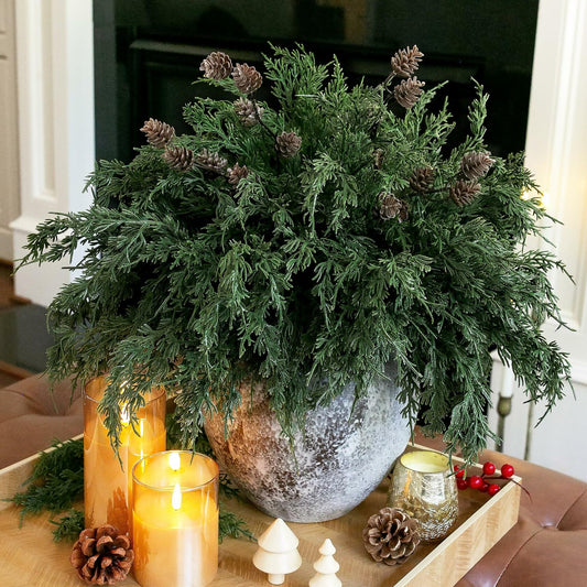 Ivydale 7 PCS Artificial Fall Stems 26in White Flowers Silk Greenery