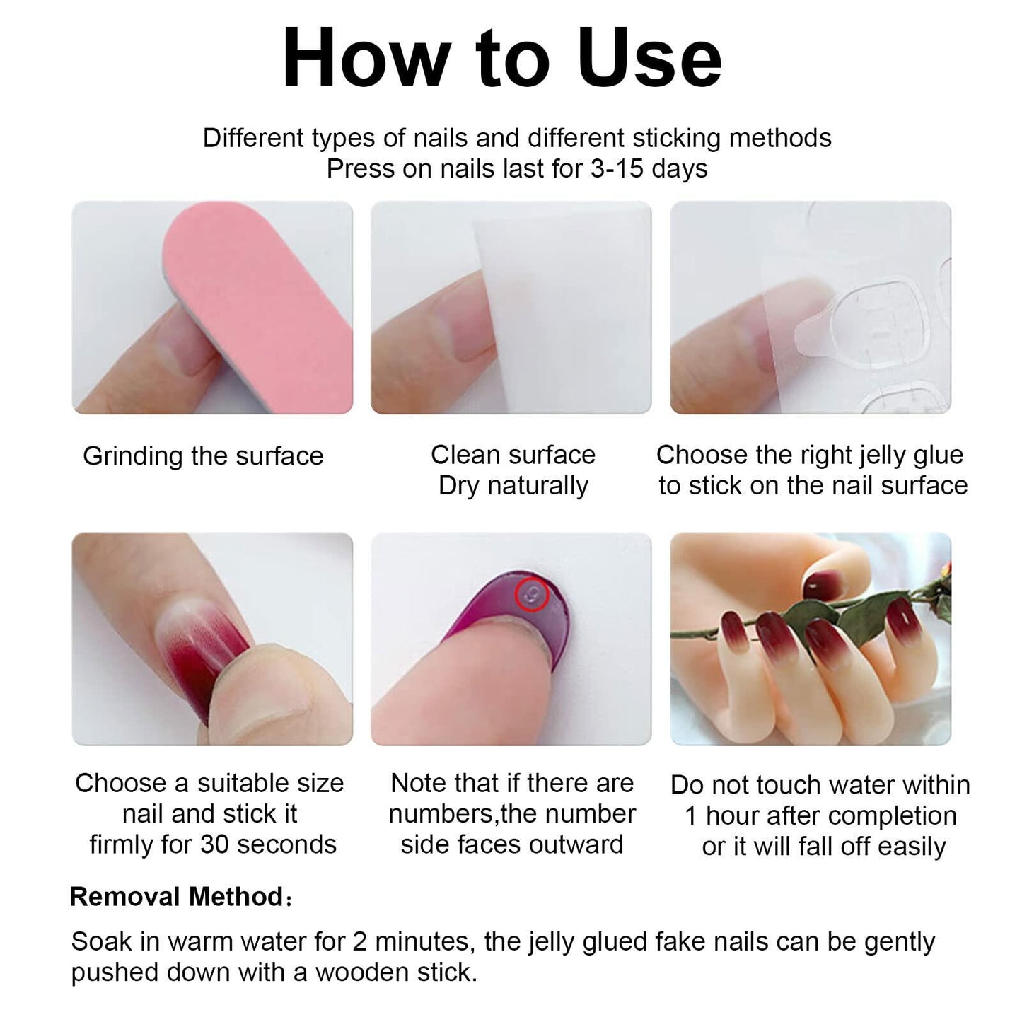 SHANRUN Pink Press On Nails Short Square Silver French 24 Pcs