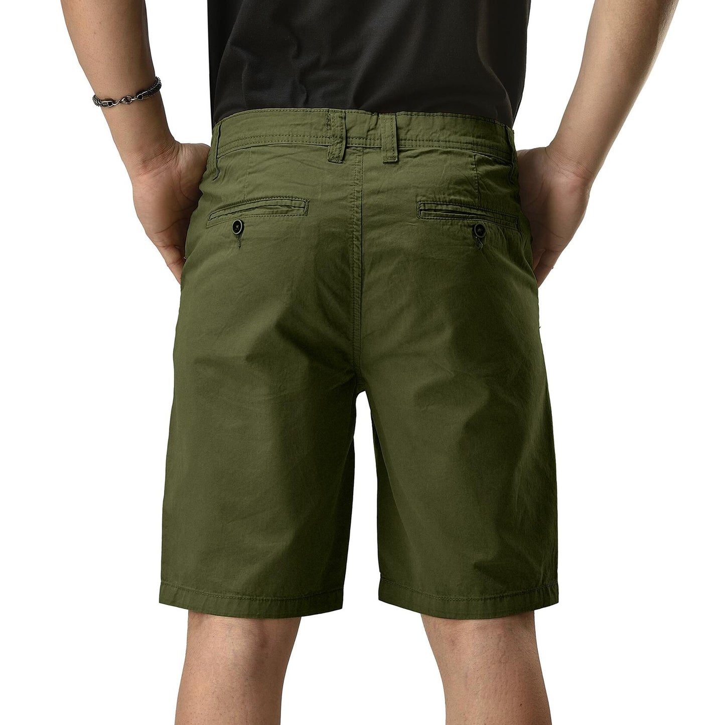 CHARBONNIER Men's Chino Shorts Performance Series 100% Cotton Army Size 30
