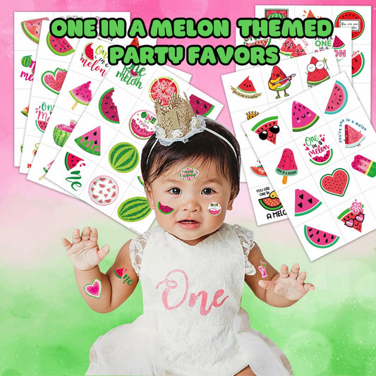 MeoIsDaBest Melon Pre-Cut Temporary Tattoos 96PCS Watermelon Green