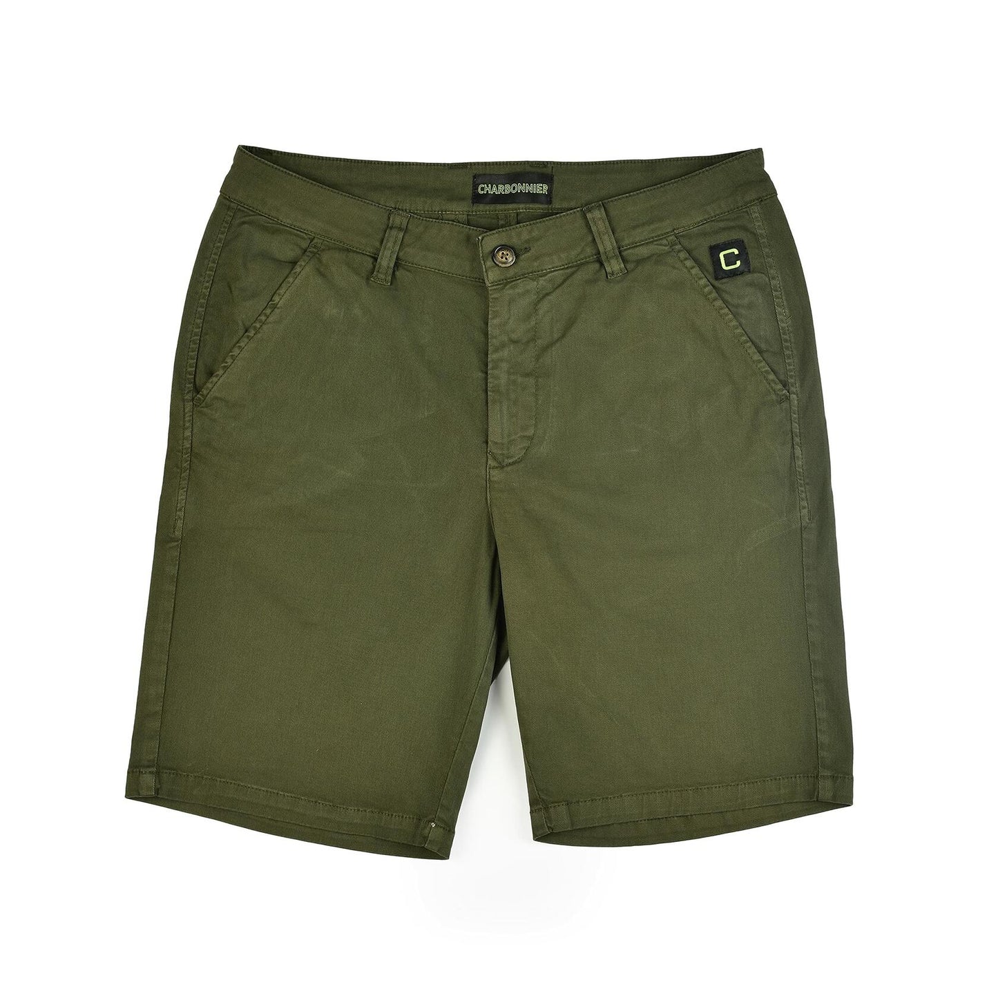 CHARBONNIER Men's Chino Shorts Performance Series 100% Cotton Army Size 30