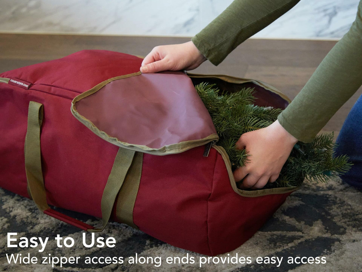 Covermates Keepsakes Garland Duffle Bag Durable Polyester Red Fits 25ft