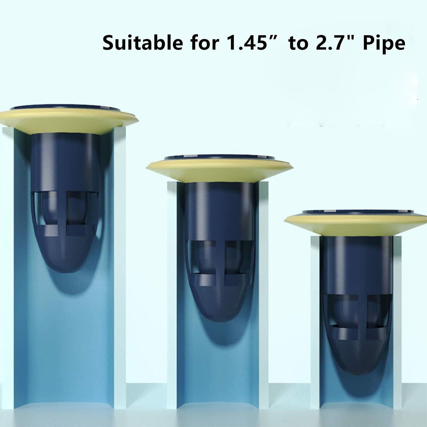 NILSTOREY Shower Floor Drain Backflow Preventer Valve Blue 2Pack ABS