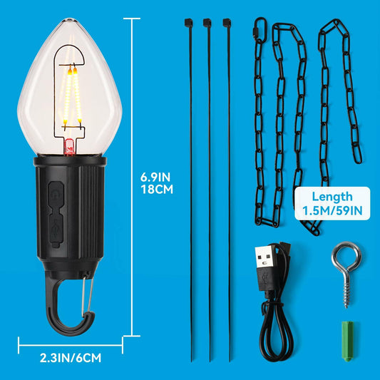 Brighfivey Rechargeable LED Gazebo Light Waterproof Hanging Candle Shape 1 Pack