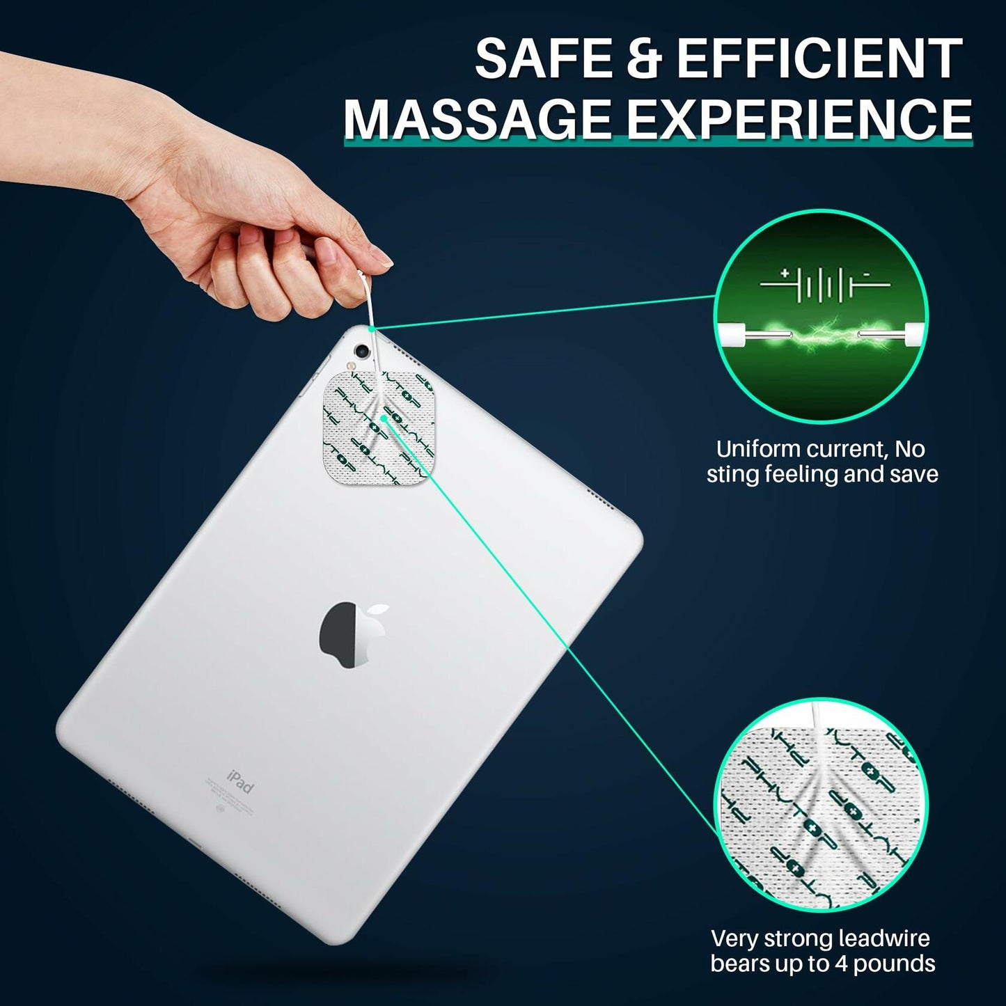 FITOP Tens Unit Electrodes Replacement Pads 44 Pcs White Electrotherapy