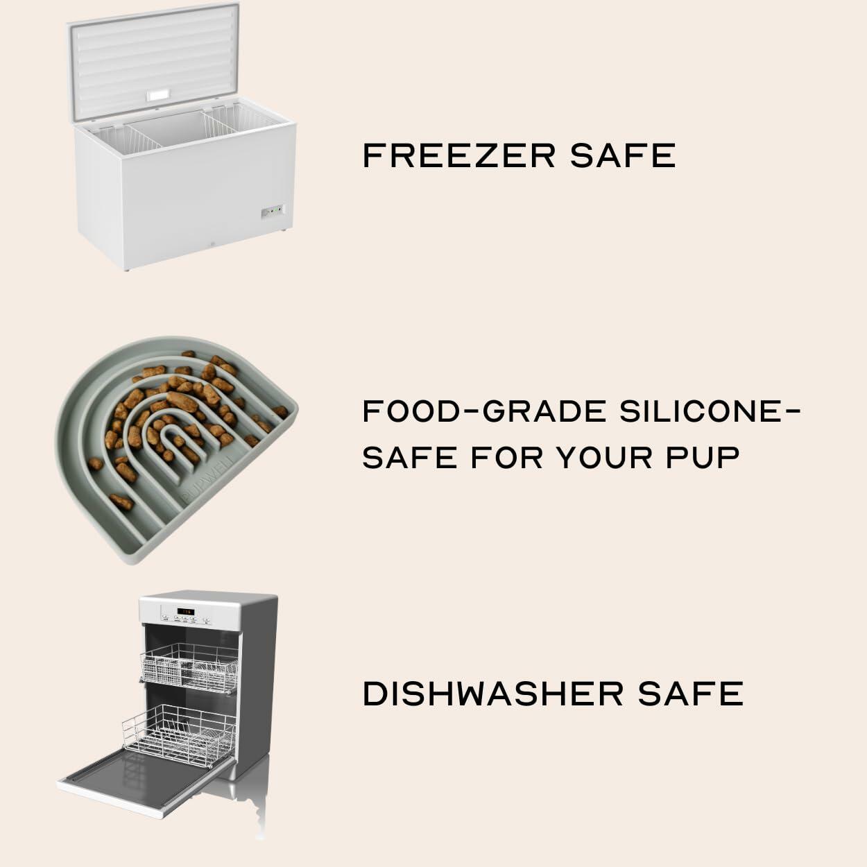 Pupwell Happy Feelings Lick Mat Dog Cat Slow Feeder Silicone Slate Blue