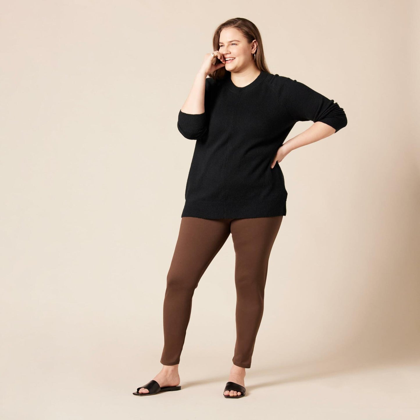 Amazon Essentials Women's Ponte Legging Deep Brown Size M