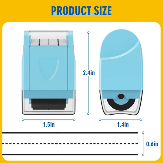 Dashed Handwriting Lines Practice Roller Stamp Self-Inking Red for Teachers