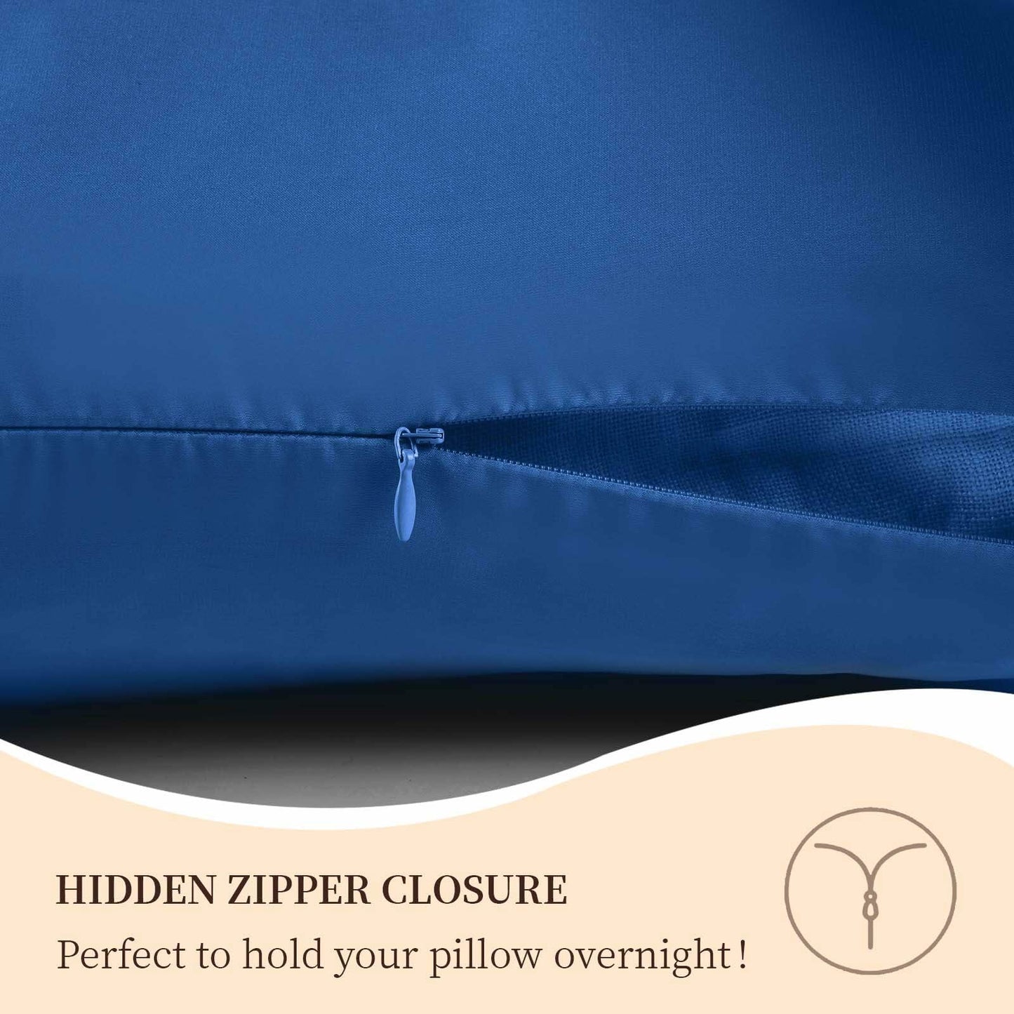 Momelo 100% Pure Mulberry Silk Pillowcase Cooling Zipper Gem Blue 1Pc Size Queen