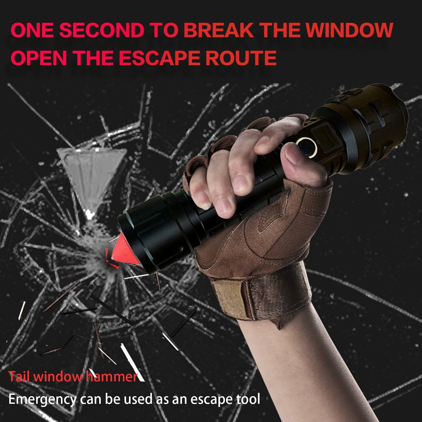 Wboxlizy Rechargeable Tactical Flashlight Waterproof Super Bright Black