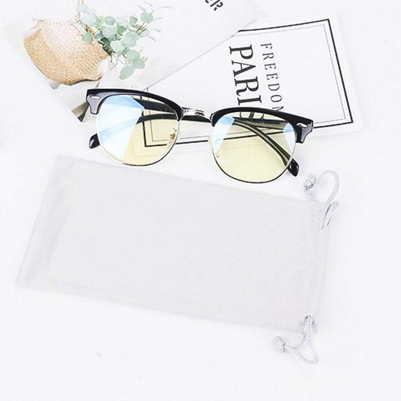 Eluckya 4PCS Microfiber Soft Eyeglass Sunglasses Pouch Drawstring White Grey