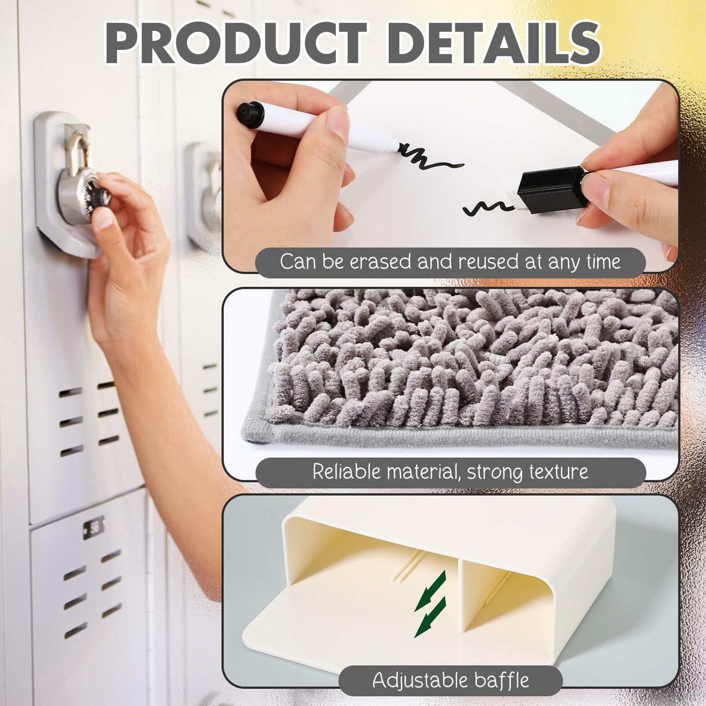 Timgle 8 Pcs Magnetic Locker Set Purple Wavy Style Organizer Accessories