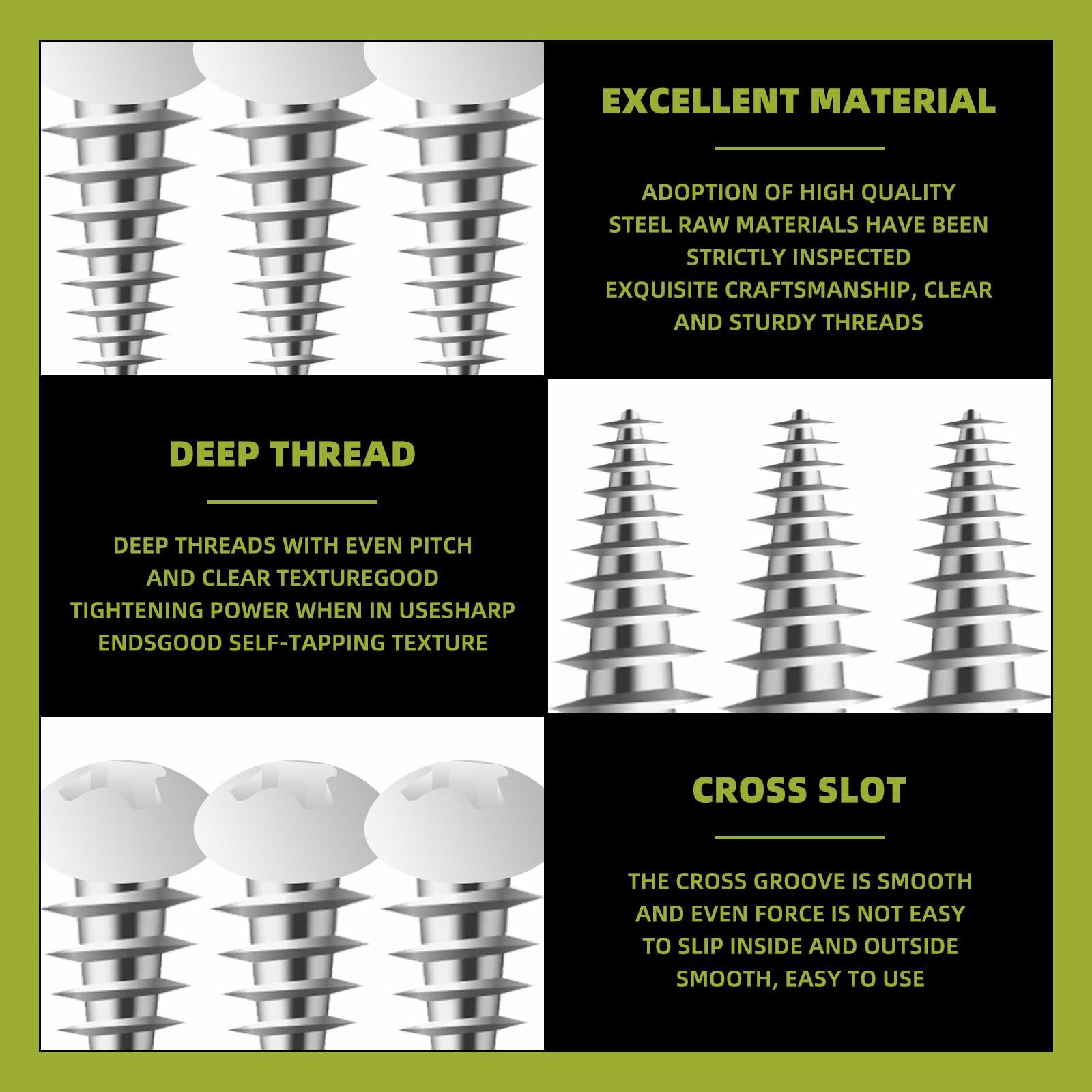 DLBEEM 150Pcs 8x3/4" White Carbon Steel Phillips Wood Screws Kit
