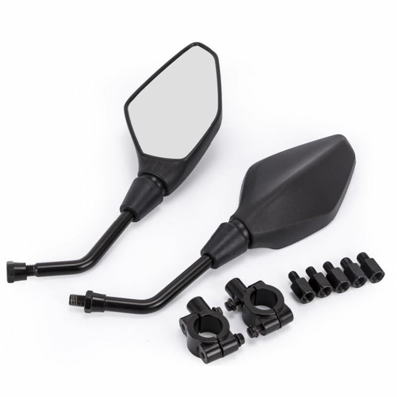 Generic Universal Motorcycle Rear View Side Mirrors 10MM 8MM Black Screw Mount