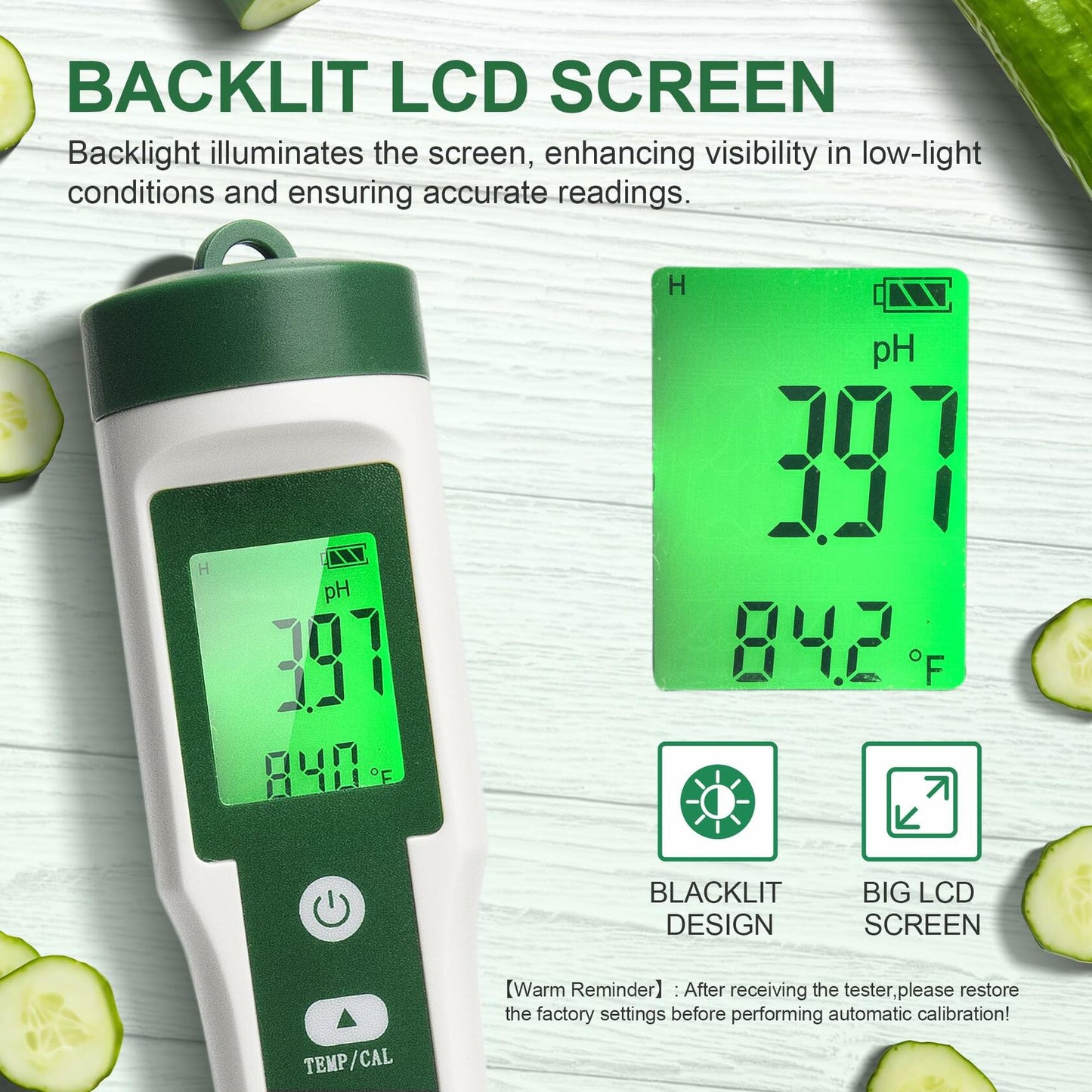 RAINLEOTI Digital pH Meter Food Tester with 2 Probes for Fermented Foods