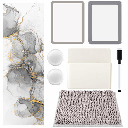 Timgle 8 Pcs Magnetic Locker Set Purple Wavy Style Organizer Accessories