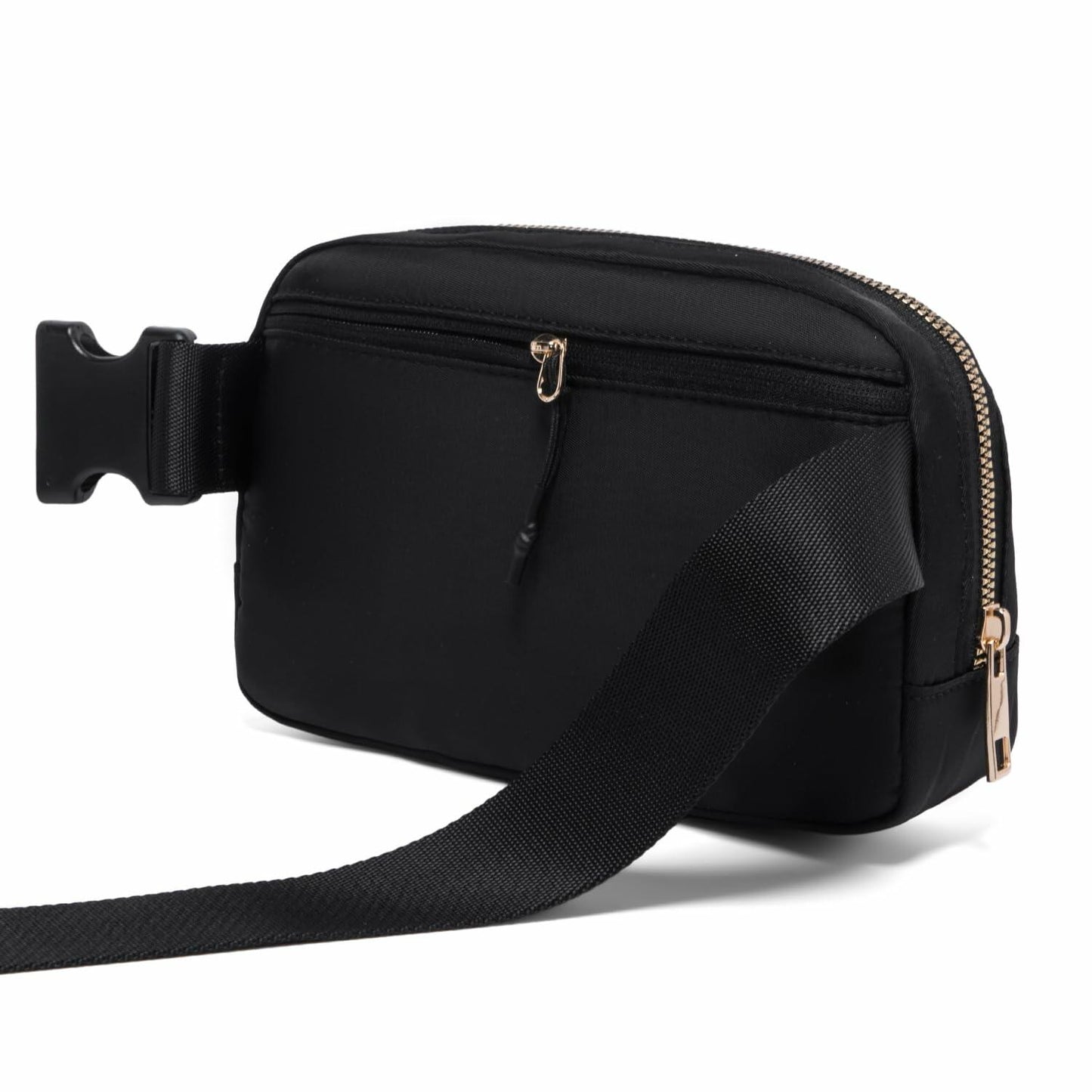 Gitus Personalized Fanny Pack Crossbody Bag for Girls Black Letter Patch