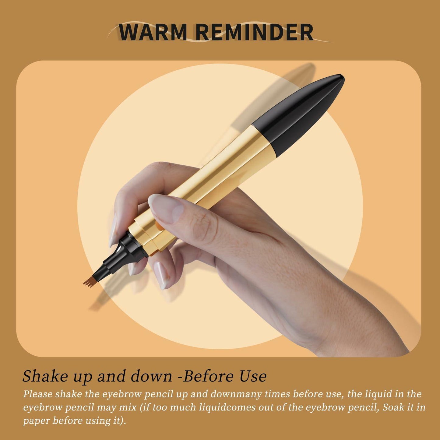 YIWANLLE 2in1 Magic Eyebrow Pencil 3D Microblading Fork Tip Light Brown 1 Count