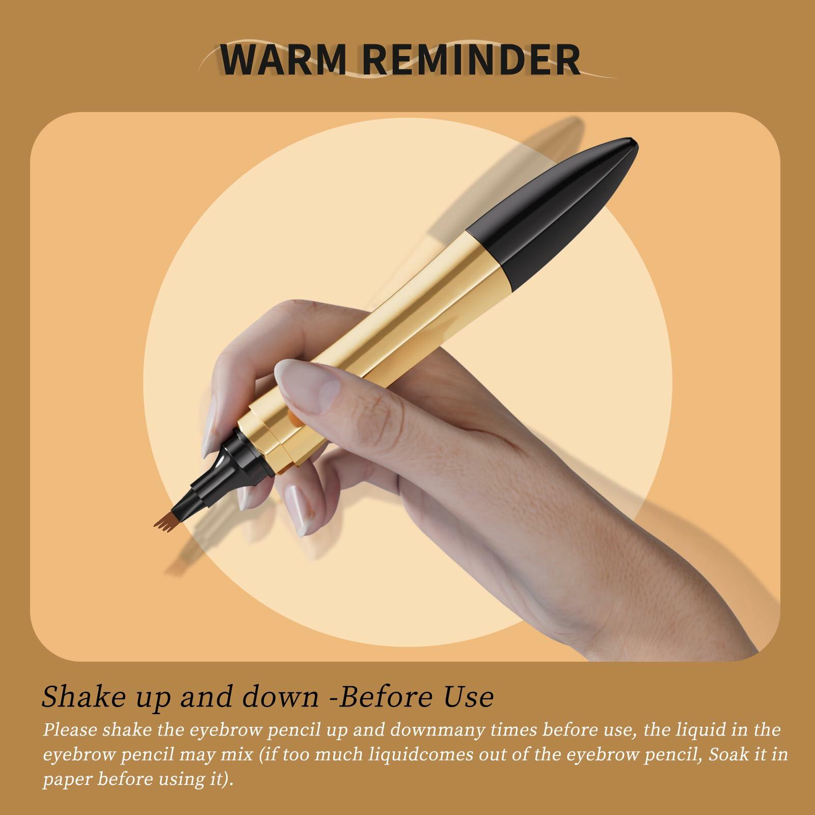 YIWANLLE 2in1 Magic Eyebrow Pencil 3D Microblading Fork Tip Light Brown 1 Count