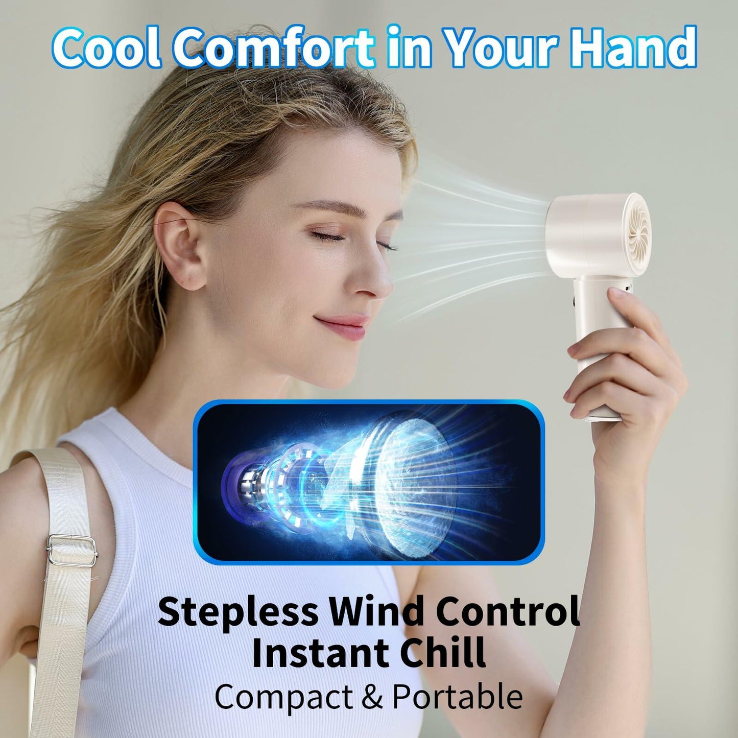 Procci Portable Handheld Fan with Cooling Plate 4000mAh LCD Display Pink