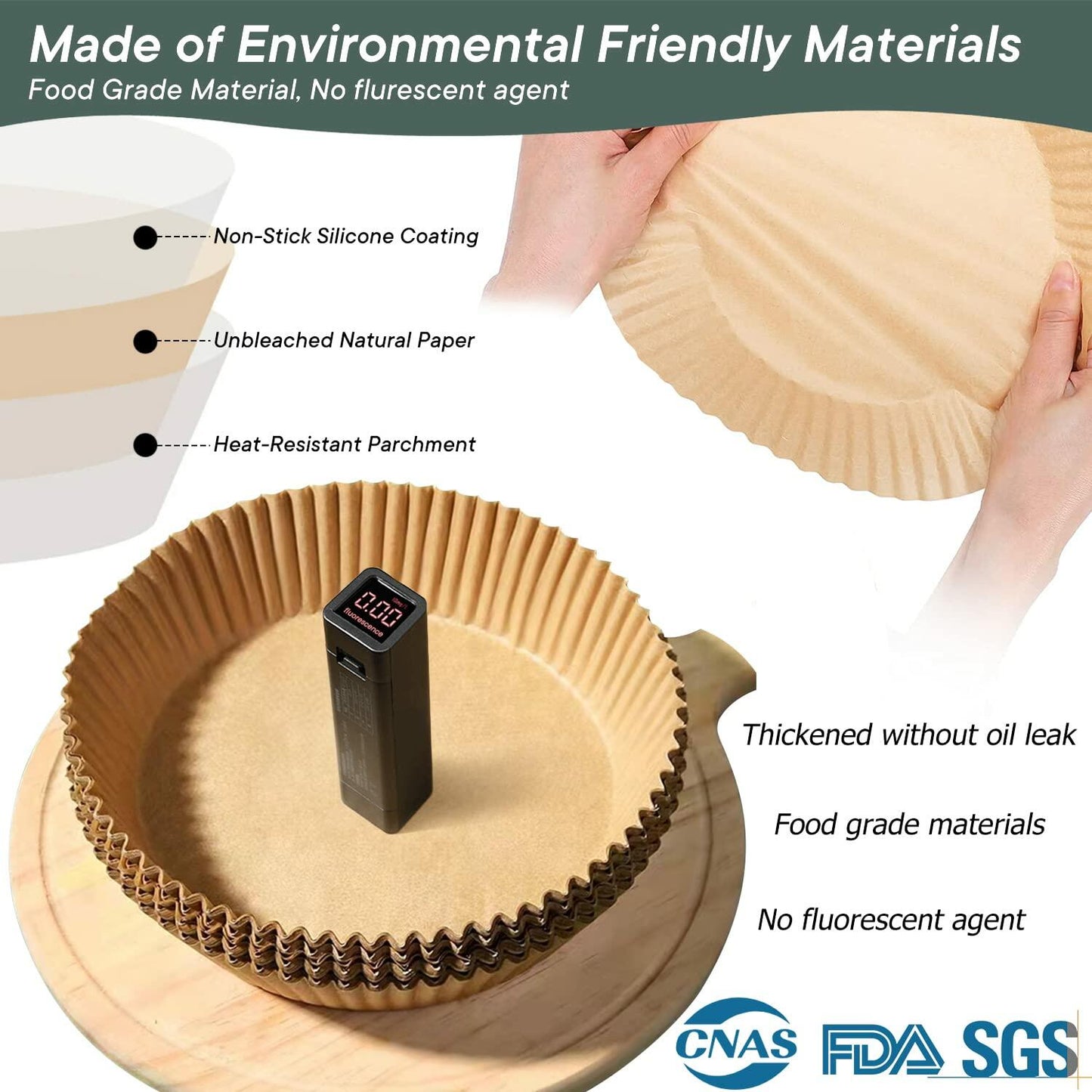 100PCS 6.9" Air Fryer Disposable Paper Liners Round Parchment Bowl Inserts