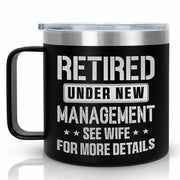 GAUDORA 14oz Stainless Steel Insulated Coffee Mug with Lid - Black Funny