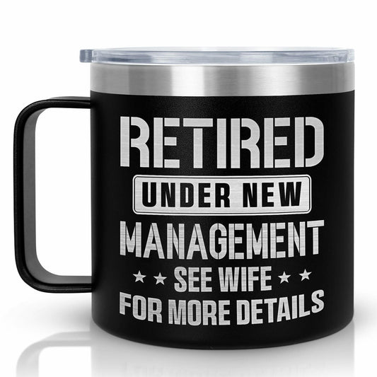 GAUDORA 14oz Stainless Steel Insulated Coffee Mug with Lid - Black Funny