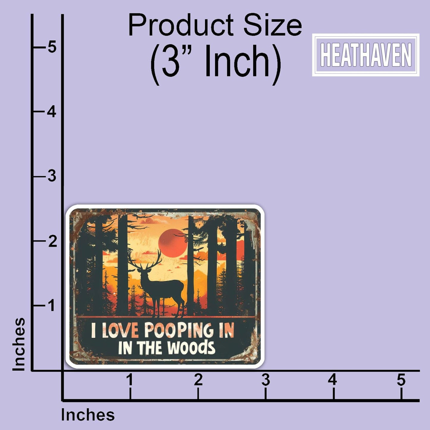 HEATHAVEN I Love Pooping in The Woods Stickers 3pcs Vinyl Outdoor Decals
