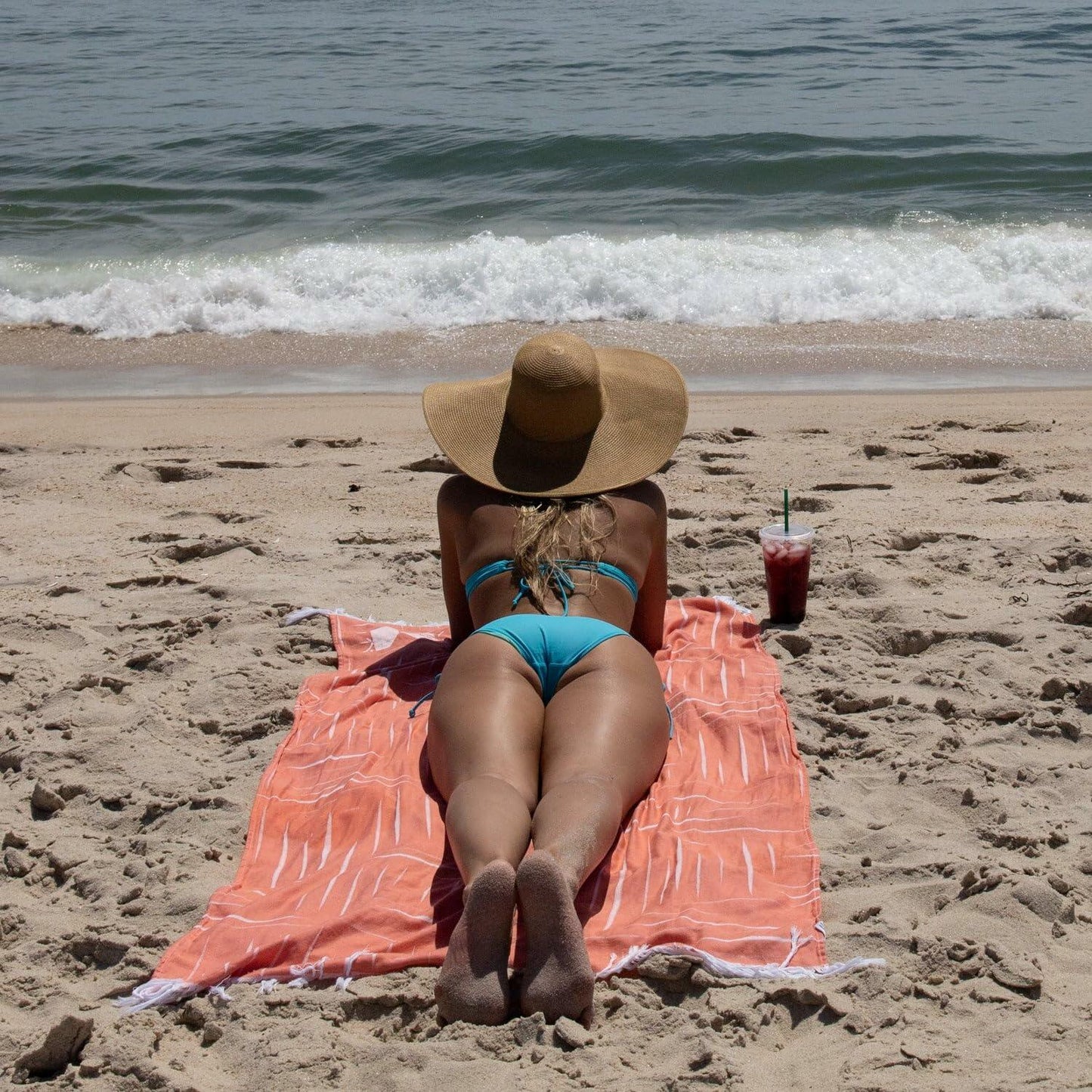 Mosobam Soft Fouta Peshtemal 35x70 Living Coral Lightweight Bamboo Towels