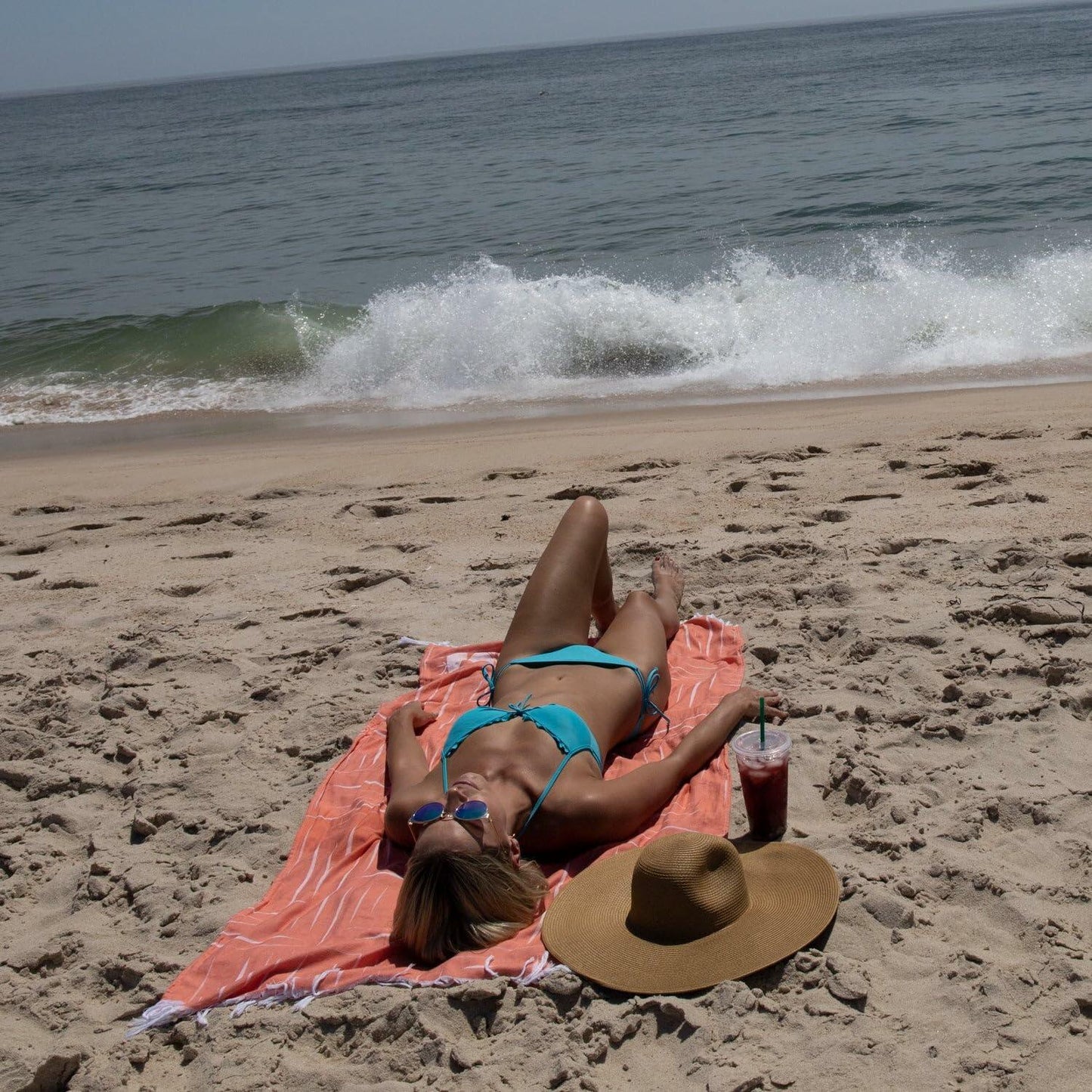 Mosobam Soft Fouta Peshtemal 35x70 Living Coral Lightweight Bamboo Towels