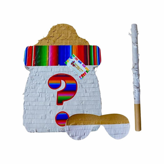 APINATA4U Gender Reveal Pinata Kit Baby Bottle 17.5x13.5x3.5 Inch White Fiesta