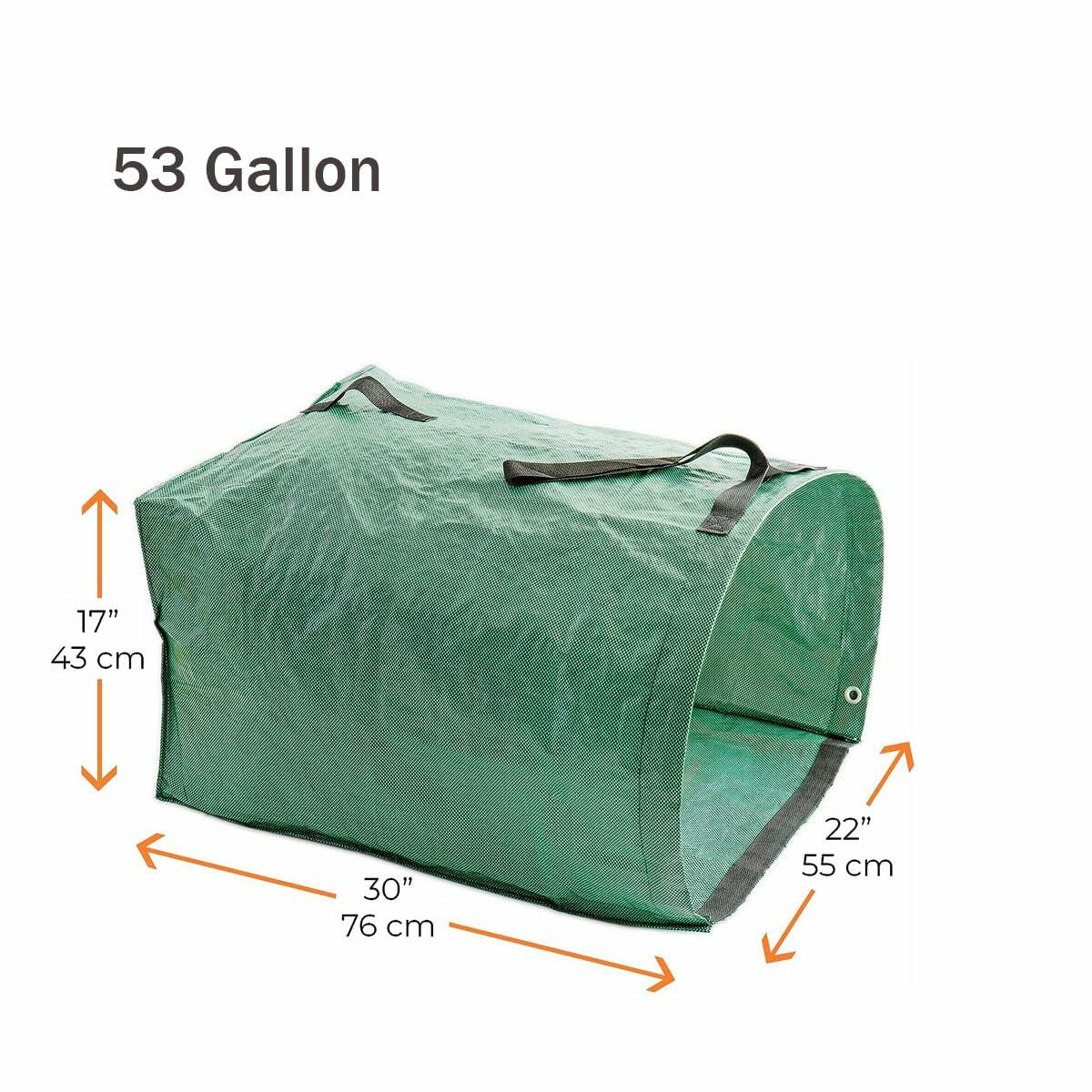 Sheporse 2-Pack 53 Gallon Reusable Garden Bags Green Yard Waste Polyethylene