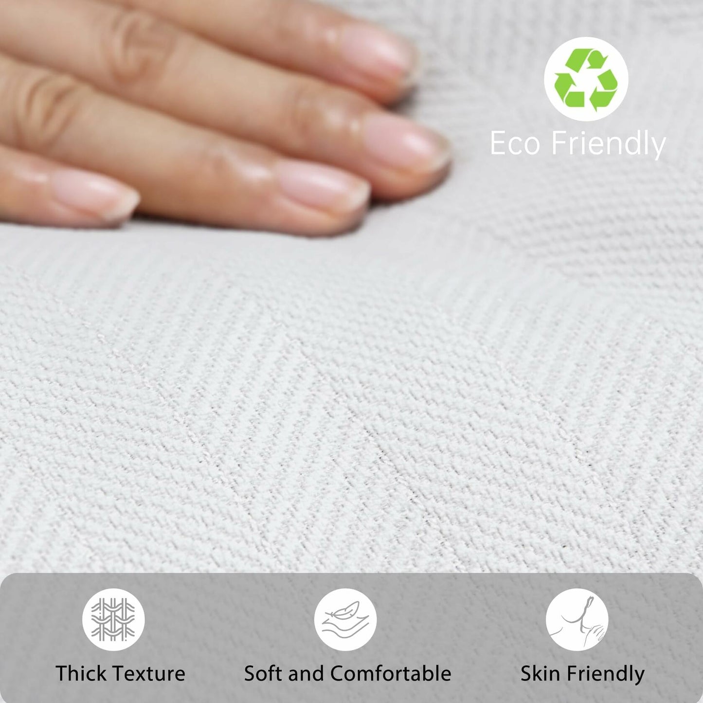 ZWJD Chenille Throw Pillow Covers Cream 24x24 Set of 2 Soft Decorative