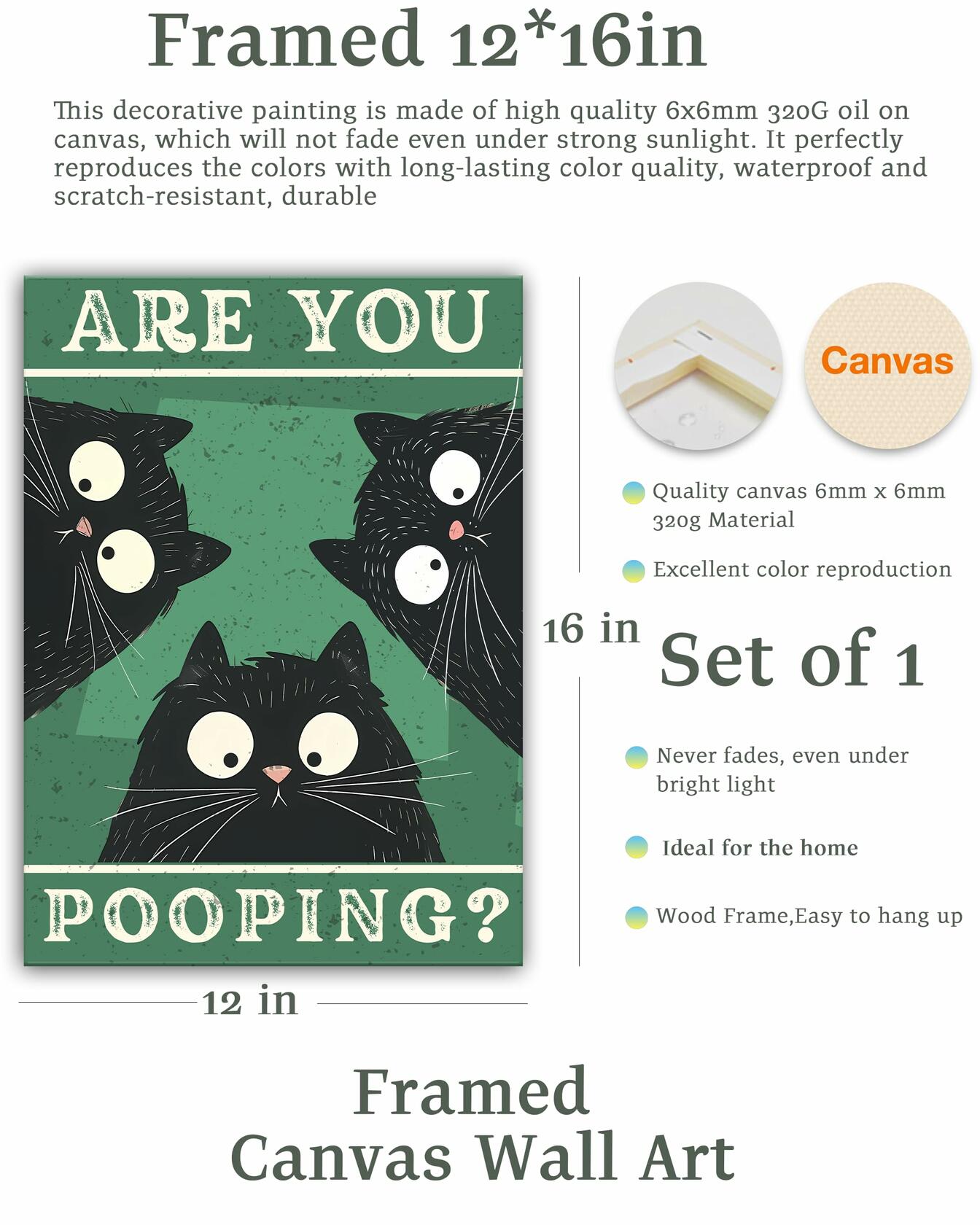 UPWOIGH Oak Wood Blue Frame Wall Art 12x16 Beige 1 Pack Nature Classic