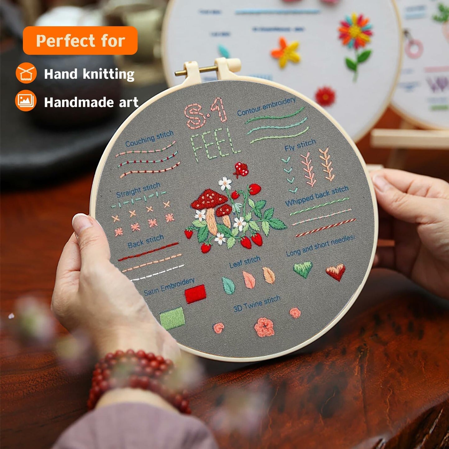 Tophywin 4 Pack Embroidery Kit Floral DIY with Hoop Threads Tools Good times