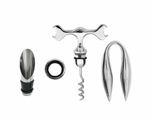 Lutong 3-in-1 T Bar Spanner Corkscrew Wine Opener Set Chrome Zinc 1 Count