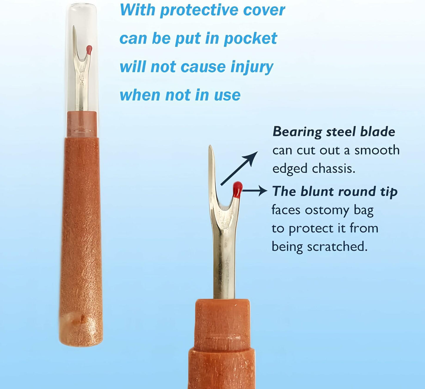 FOTN 2PCS Ostomy Bag Scissor 5inch Blunt Tip Nursing Cutter Orange