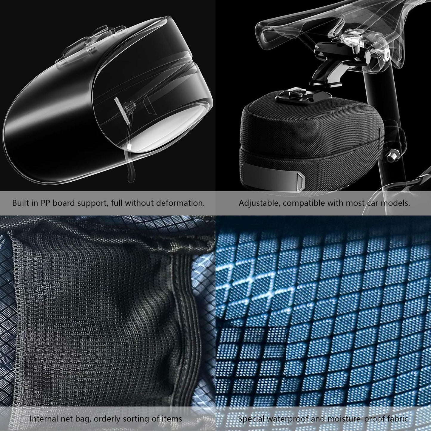 Sparkle Tmax Bicycle Frame Triangle Bag Waterproof Black One Size