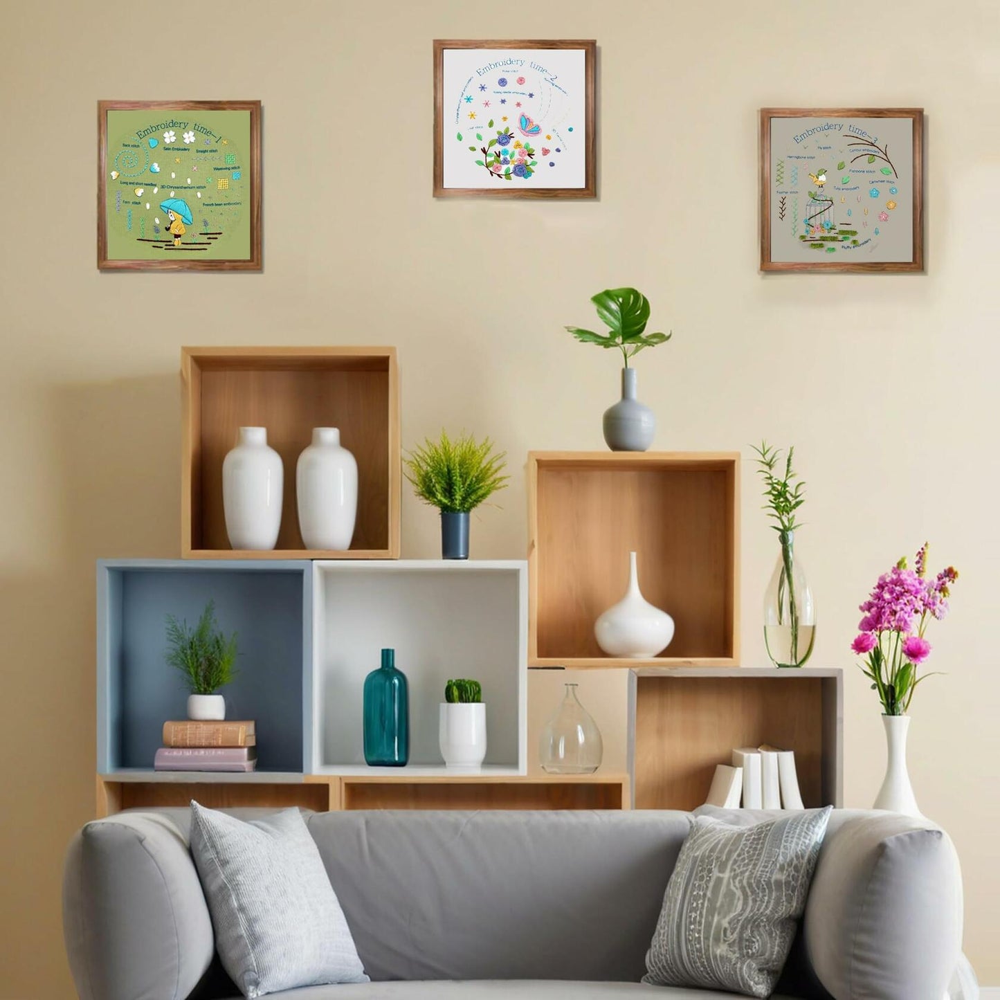 Tophywin 4 Pack Embroidery Kit Floral DIY with Hoop Threads Tools Good times