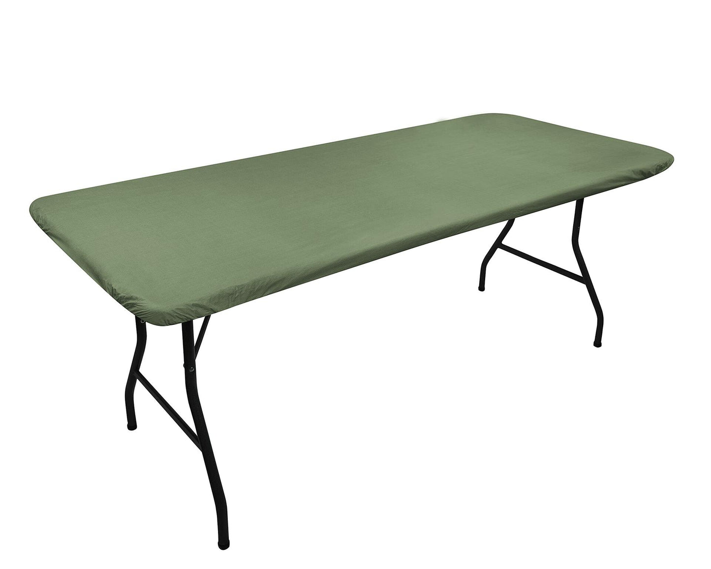 Covers for the Home Elastic Vinyl Fitted Table Cover Basketweave Green 5'x30"